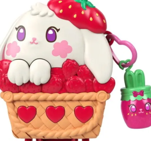 Polly Pocket - Core Compact Strawberry Bunny Basket - Mattel