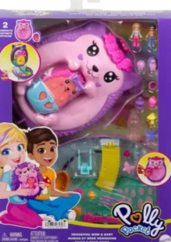 Polly Pocket - Hedgehog Mom & Baby - Figur Sæt - Mattel Jbj91