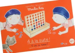 4 På Stribe Spil I Træ - Moulin Roty