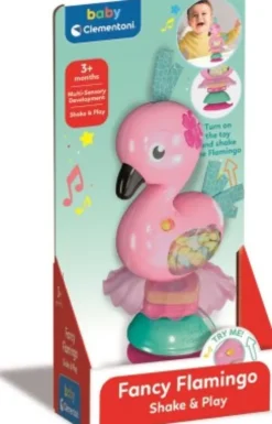 Rangle Med Sugekop - Flamingo - Shake & Play - Baby Clementoni