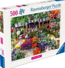 Ravensburger - Flower Market, France - 500 Brikker - Colorful Markets