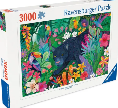 Ravensburger - Panther In Flowery Jungle Puslespil - 3000 Brikker