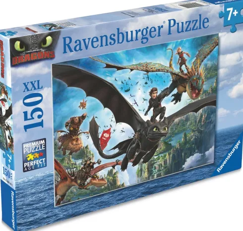 Ravensburger Puslespil - 150 Brikker - Drager & Helte