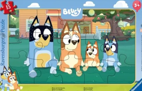 Ravensburger Puslespil - 15 Brikker - Bluey And Her Family