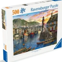 Ravensburger Puslespil - 500 Brikker - Solopgang Ved Havnen
