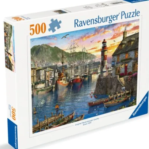 Ravensburger Puslespil - 500 Brikker - Solopgang Ved Havnen