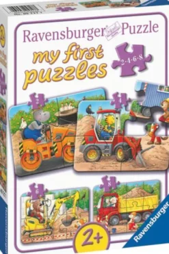 Ravensburger Puslespil - Byggepladsens Dyr - 2/4/6/8 Brikker