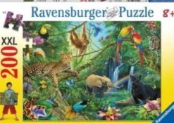 Ravensburger Puslespil - Jungle Med Dyr - 200 Xxl Brikker