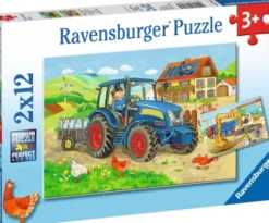 Ravensburger Puslespil - Maskiner På Landet - 2X12 Brikker