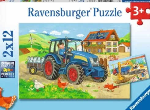 Ravensburger Puslespil - Maskiner På Landet - 2X12 Brikker
