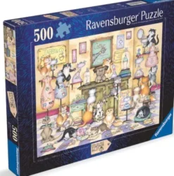 Ravensburger Puslespil - Skøre Katte - Taby & Co. - 500 Brikker
