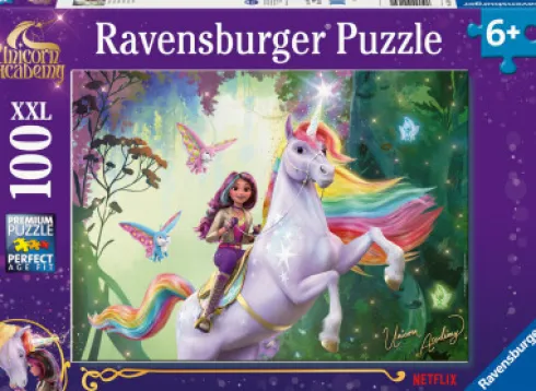 Ravensburger Puslespil - Unicorn Academy - Xxl - 100 Brikker