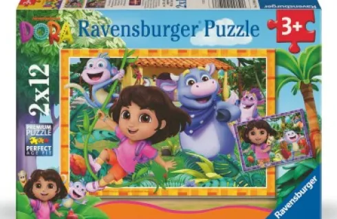Ravensburger Puslespil - 2X12 Brikker - Dora Udforskeren