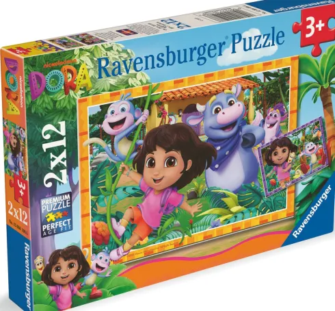 Ravensburger Puslespil - 2X12 Brikker - Dora Udforskeren