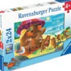 Ravensburger Puslespil - 2X24 Brikker - Bjørnefamilie På Ferie