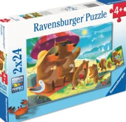 Ravensburger Puslespil - 2X24 Brikker - Bjørnefamilie På Ferie