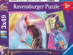 Ravensburger Puslespil - 3X49 Brikker - Enhjørning Akademi