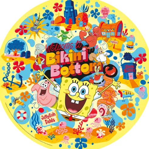 Ravensburger - Rundt Puslespil - 500 Brikker - Svampebob Firkant