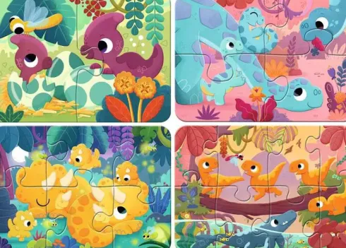 Ravensburger - Sweet Dinos My First Puzzles - 2+4+6+8 Brikker