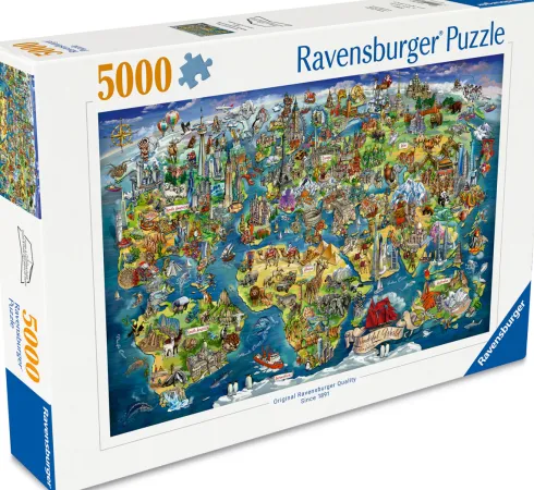 Ravensburger - World Map - Verdenskort Puslespil - 5000 Brikker