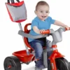 Rød Trehjulet Cykel Til Børn - Med Lad, Stoftaske Og Håndtag