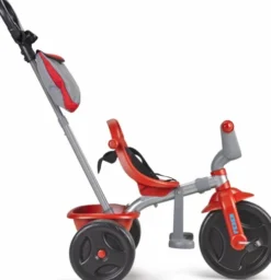 Rød Trehjulet Cykel Til Børn - Med Lad, Stoftaske Og Håndtag