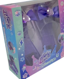 Real Uniq - Beauty Sko Med Lysende Hæle - Pink, Purple Or Blue - 18.5 CM Length, 5 CM Heel Height, 6.5 CM Width