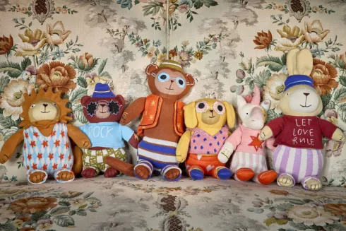 Rice - Kids Knitted Soft Toy In Dog Shape