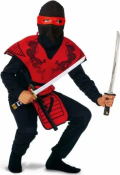 Rio Ninjadragt I 140 CM - Rød
