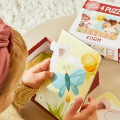 Rør Og Føl Puslespil - 4 Motiver - Bondegårdsdyr - Barbo Toys