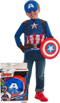 Rubies - Captain American Kostume Sæt - 104 -116 CM