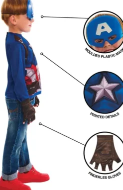 Rubies - Captain American Kostume Sæt - 104 -116 CM