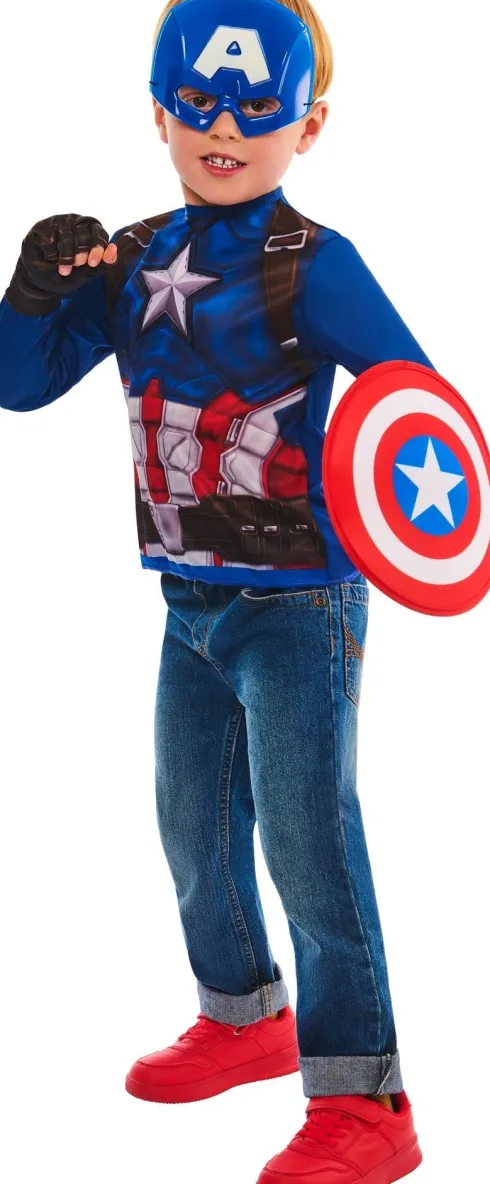 Rubies - Captain American Kostume Sæt - 104 -116 CM