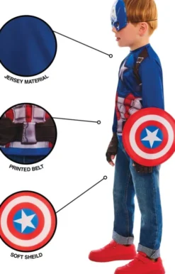 Rubies - Captain American Kostume Sæt - 104 -116 CM