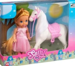 Sally - Dukke Med Hvid Hest - Vn 61164
