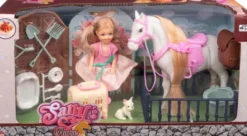 Sally's Horse - Heste Figur Sæt Med Hund Og Udstyr - Vn 61184