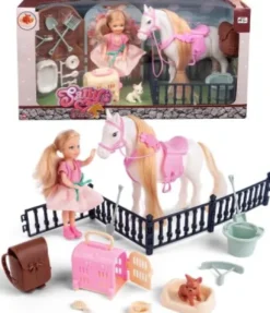 Sally's Horse - Heste Figur Sæt Med Hund Og Udstyr - Vn 61184