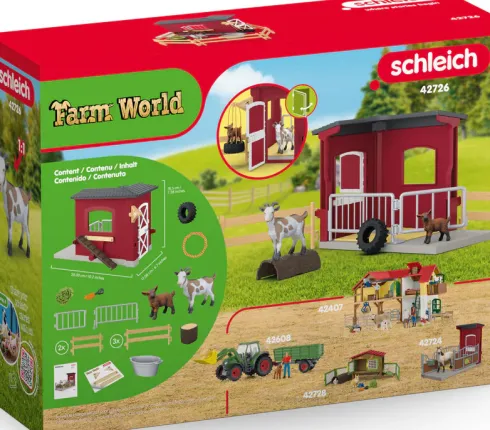 Schleich Stald - Gedestald Med Tilbehør - 42726