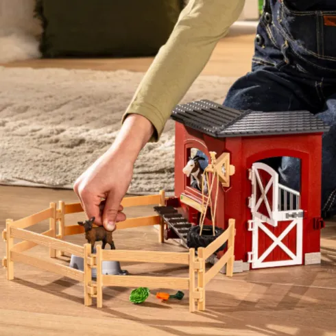 Schleich Stald - Gedestald Med Tilbehør - 42726