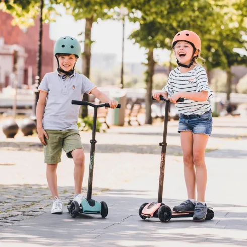 Scoot And Ride - Highwaykick 5 Led - Løbehjul Til Børn - Peach