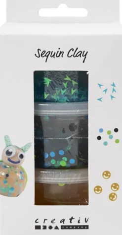 Sequin Clay - Blå/Grøn Harmoni - 3X60 G