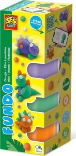 Ses Creative - Modellervoks - Fundo Dinosaurer 3X90Gr 1X40Gr