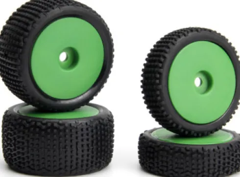 Sideline Buggy Wheel/Tire Set - Green/Front/Rear - Mv150869 - Maverick Rc