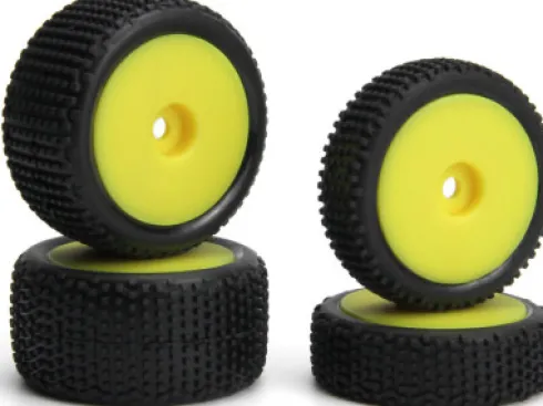 Sideline Buggy Wheel/Tire Set - Yellow/Front/Rear - Mv150867 - Maverick Rc