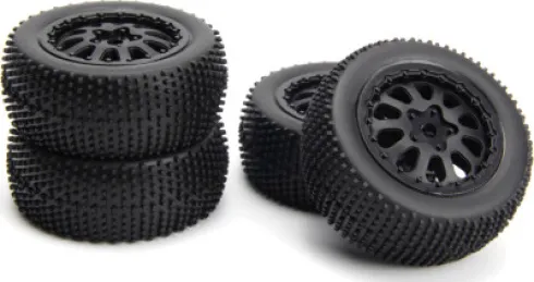 Sidepin Sc Wheel/Tyre Set - Black/Front/Rear - Mv151534 - Maverick Rc