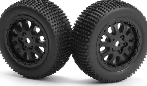 Sidepin Sc Wheel/Tyre Set - Black/Front/Rear - Mv151534 - Maverick Rc