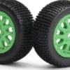 Sidepin Sc Wheel/Tyre Set - Green/Front/Rear - Mv151532 - Maverick Rc