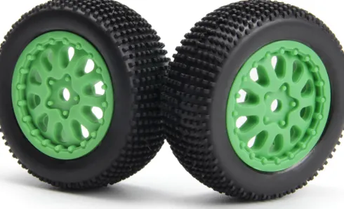 Sidepin Sc Wheel/Tyre Set - Green/Front/Rear - Mv151532 - Maverick Rc