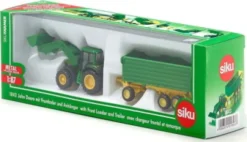 Siku - John Deere Traktor Med Frontlæsser Og Trailer - 1:87 - 1843