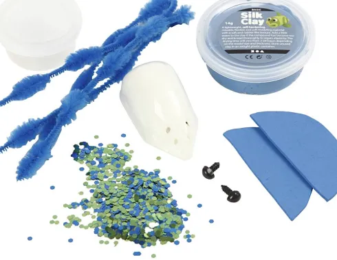 Silk Clay - DIY Kit - Billen Beanie - Blå